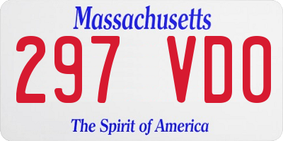 MA license plate 297VD0