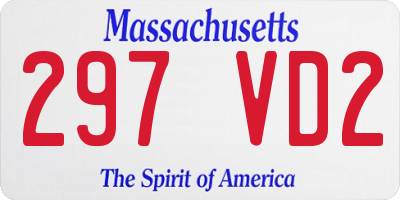 MA license plate 297VD2