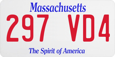 MA license plate 297VD4