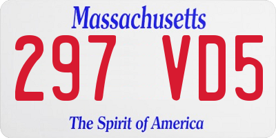 MA license plate 297VD5