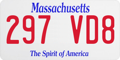 MA license plate 297VD8