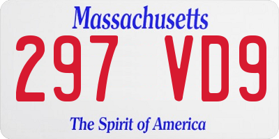 MA license plate 297VD9