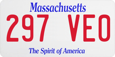 MA license plate 297VE0