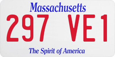 MA license plate 297VE1