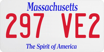 MA license plate 297VE2