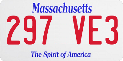 MA license plate 297VE3