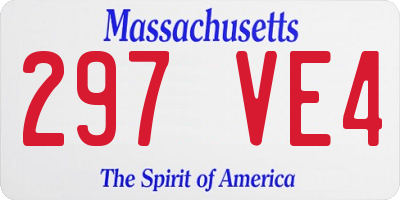 MA license plate 297VE4