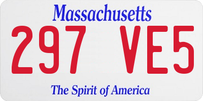 MA license plate 297VE5