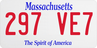 MA license plate 297VE7