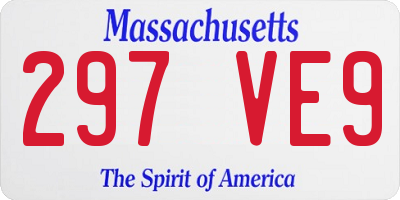 MA license plate 297VE9