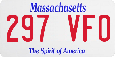 MA license plate 297VF0