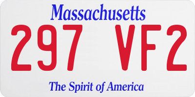 MA license plate 297VF2