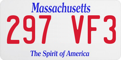 MA license plate 297VF3