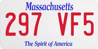 MA license plate 297VF5