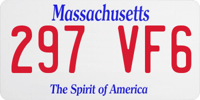 MA license plate 297VF6