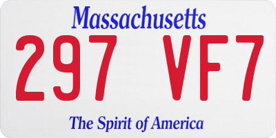 MA license plate 297VF7