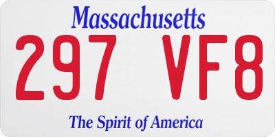 MA license plate 297VF8