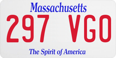 MA license plate 297VG0