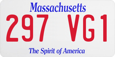 MA license plate 297VG1
