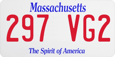 MA license plate 297VG2
