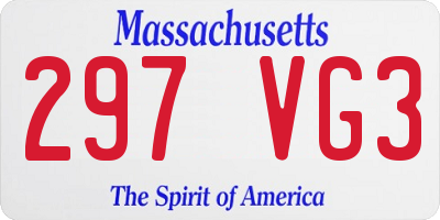 MA license plate 297VG3