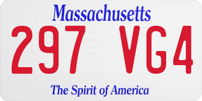 MA license plate 297VG4