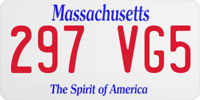 MA license plate 297VG5
