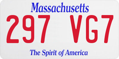 MA license plate 297VG7