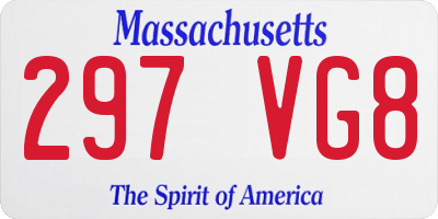 MA license plate 297VG8