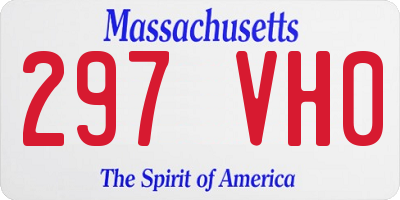 MA license plate 297VH0