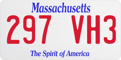 MA license plate 297VH3