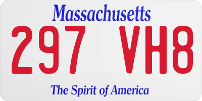 MA license plate 297VH8
