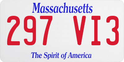MA license plate 297VI3