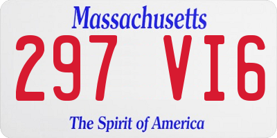 MA license plate 297VI6