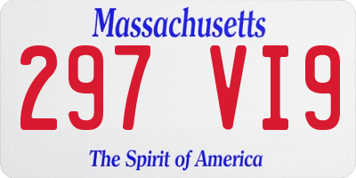MA license plate 297VI9