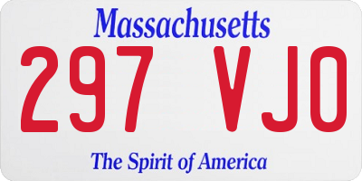 MA license plate 297VJ0