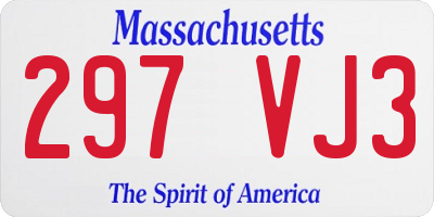 MA license plate 297VJ3