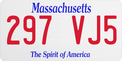 MA license plate 297VJ5