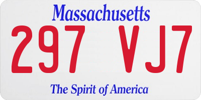MA license plate 297VJ7