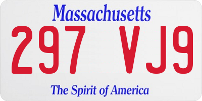 MA license plate 297VJ9