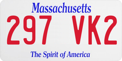 MA license plate 297VK2