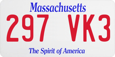 MA license plate 297VK3