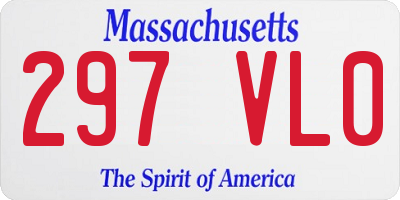 MA license plate 297VL0
