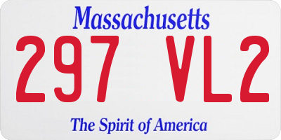 MA license plate 297VL2