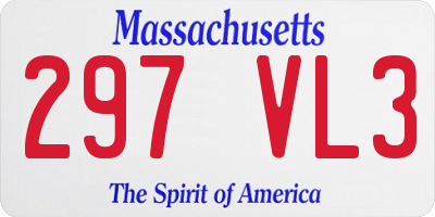 MA license plate 297VL3