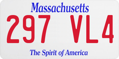 MA license plate 297VL4