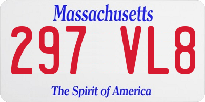 MA license plate 297VL8