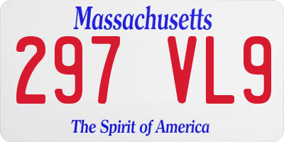 MA license plate 297VL9
