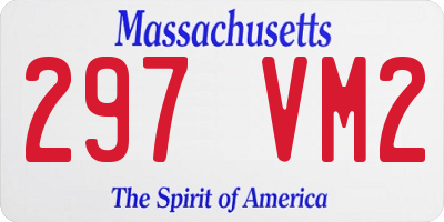 MA license plate 297VM2