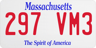 MA license plate 297VM3